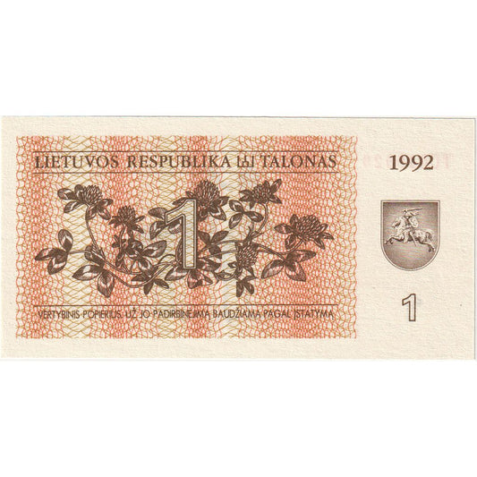 Litva,
 
 1 (kupóny),
 
 1992
