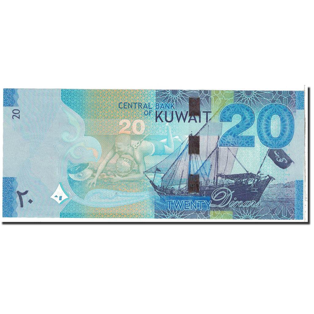 bankovka,
 
 Kuvajt,
 
 20 dinárov