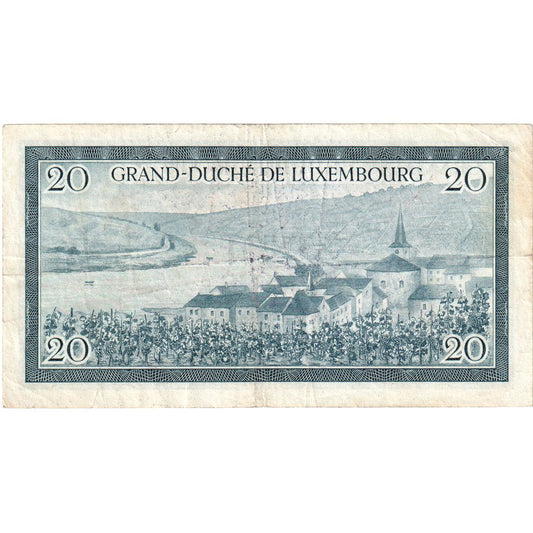 Luxembursko,
 
 20 frankov,
 
 VF (30-35)