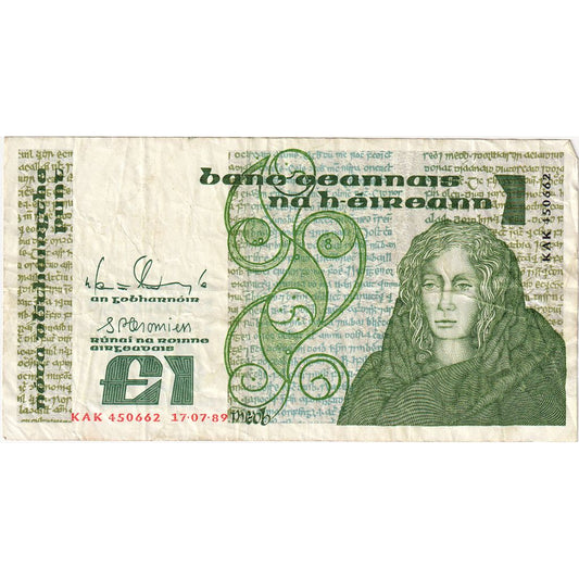Írsko – republika, 
  
  1 libra, 
  
  17/07/1989