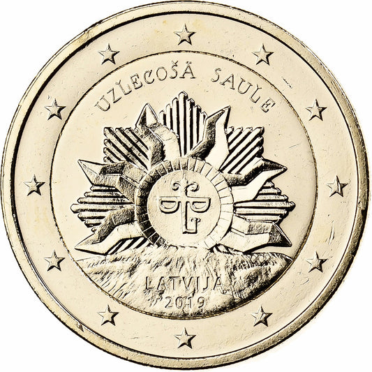 Lotyšsko, 
  
  2 eurá, 
  
  Fantasieprägung .Dorée