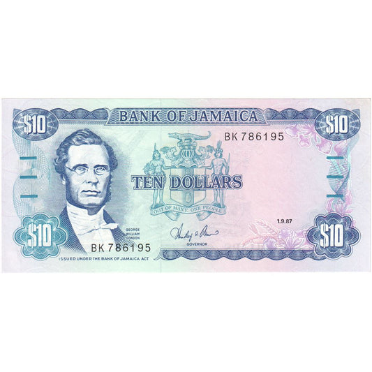 jamajka,
 
 10 dolárov,
 
 1987-09-01