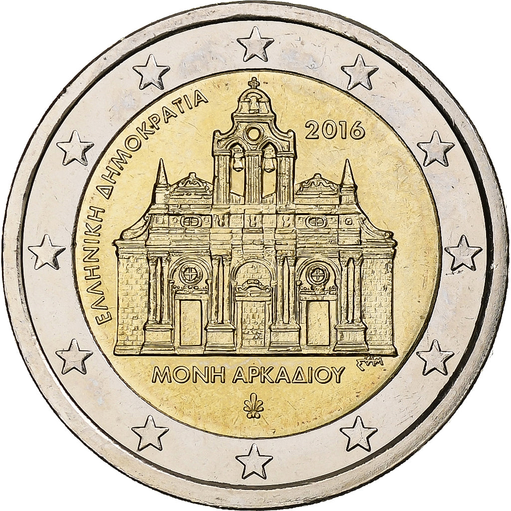 Grécko, 
  
  2 eurá, 
  
  Holokaust v Kloster Arkadi