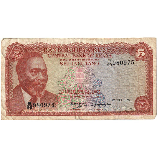 Keňa,
 
 5 šilingov,
 
 1978