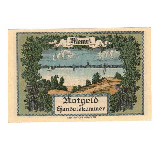 bankovka, 
  
  Memel, 
  
  1/2 Marka