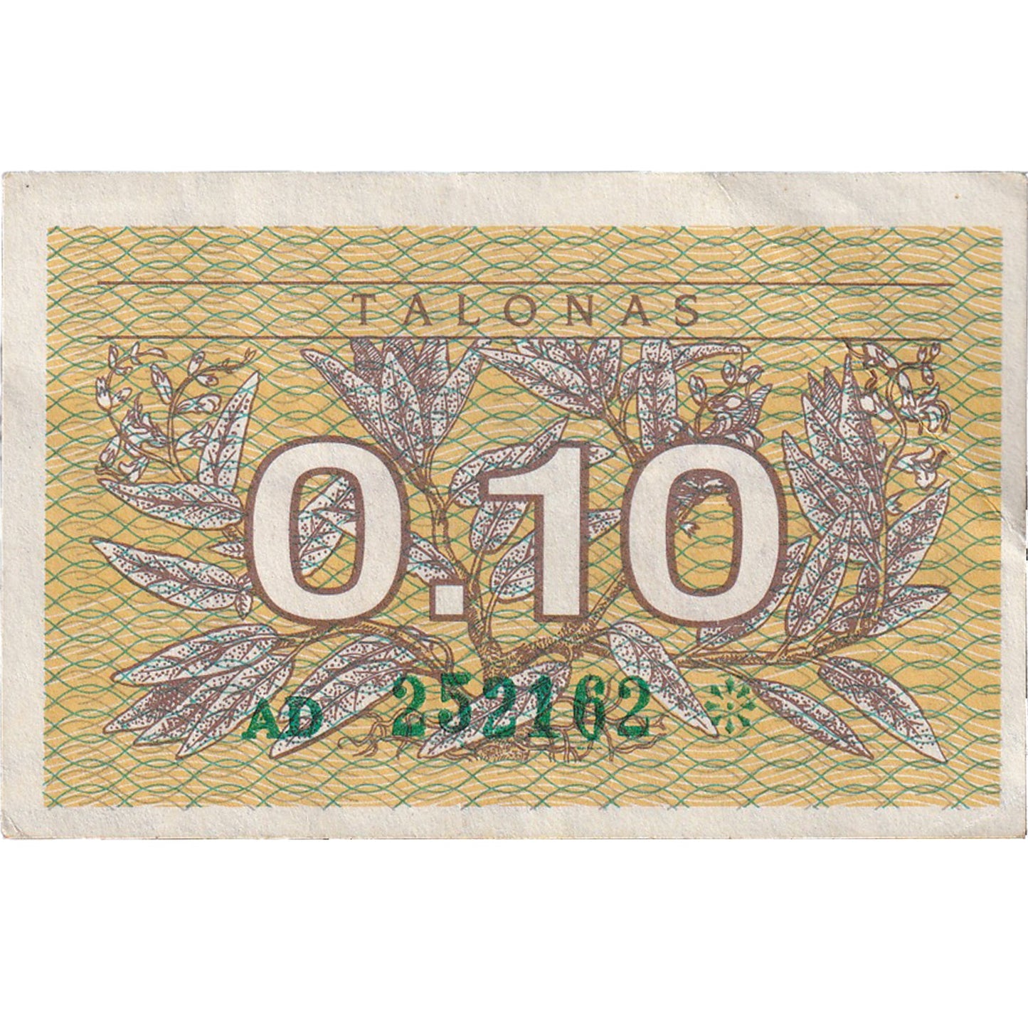 Litva,
 
 0,10 kupónov,
 
 1991