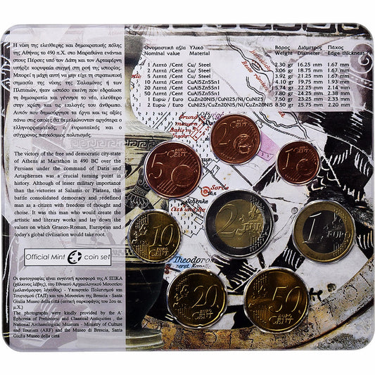 Grécko, 
  
  Setze 1 ct. - 2 eurá, 
  
  2010