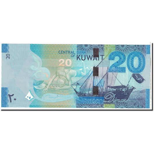 bankovka,
 
 Kuvajt,
 
 20 dinárov