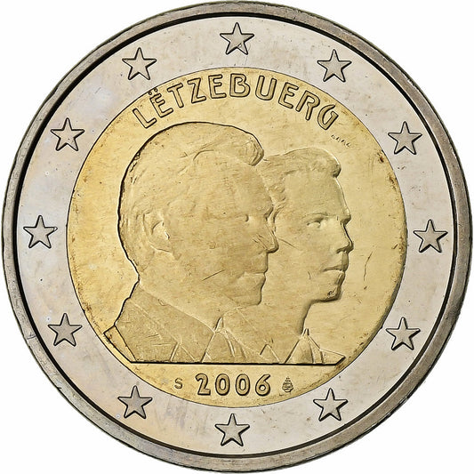 Luxembursko, 
  
  2 eurá, 
  
  25. Geburtstag von Guillaume