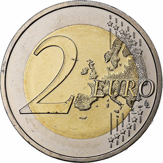 Lotyšsko, 
  
  2 eurá, 
  
  Irisierend