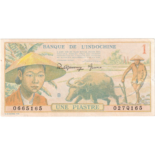 FRANCÚZSKA INDOCHINA, 
  
  1 piaster, 
  
  1949