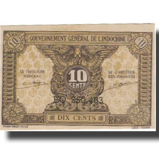 bankovka,
 
 FRANCÚZSKA INDOCHINA,
 
 10 centov