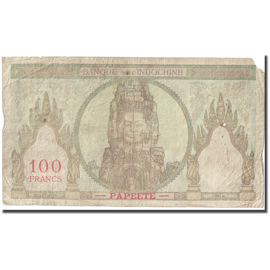 bankovka,
 
 Tahiti,
 
 100 frankov