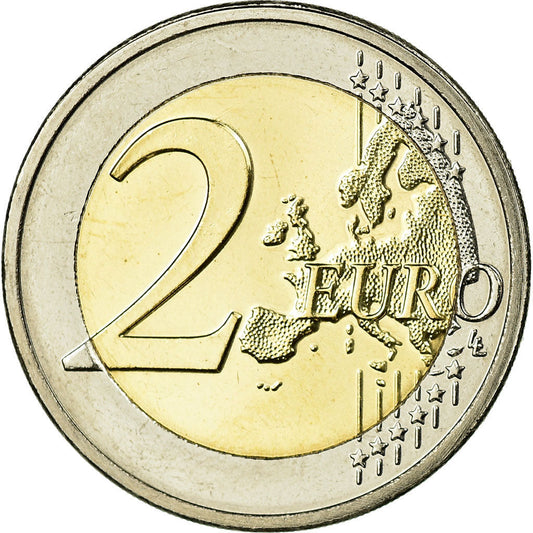 Luxembursko, 
  
  2 eurá, 
  
  15. Jahrestag der Couronnement du Grand duc Henri
